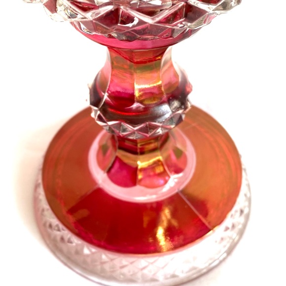 Westmoreland Apothecary Antique Vintage Jar Deep Ruby Red Flash Pressed Glass - Picture 4 of 6